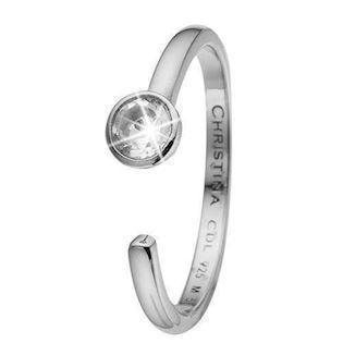 Christina Collect 925 sterling sølv Magical Topaz blank solitære ring med hvid topaz, model 2.11.A-53